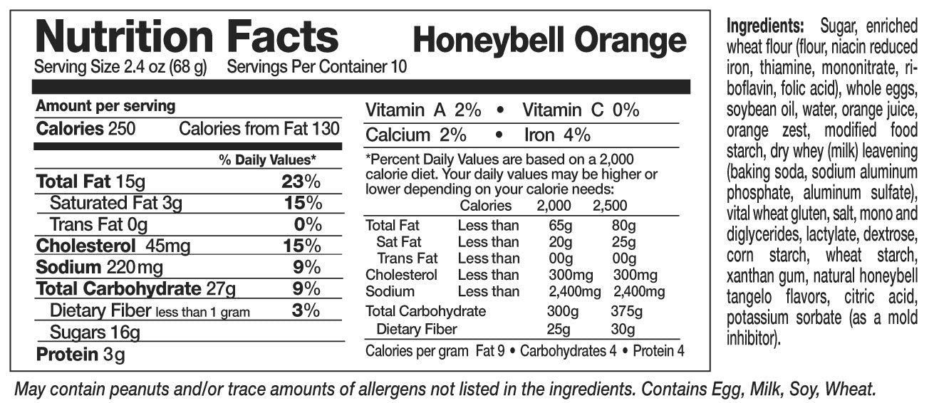 Honeybell Orange Cake - 24oz
